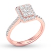 Diamond Engagement Ring 3/4 ct tw Round-cut 14K Rose Gold