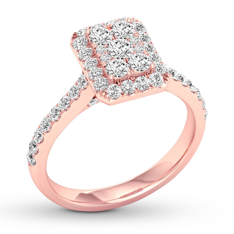 Diamond Engagement Ring 3/4 ct tw Round-cut 14K Rose Gold