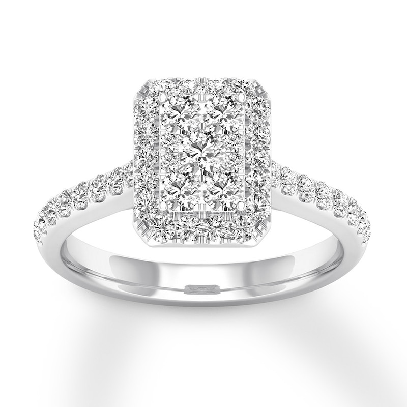 Diamond Engagement Ring 3/4 ct tw Round-cut 14K White Gold