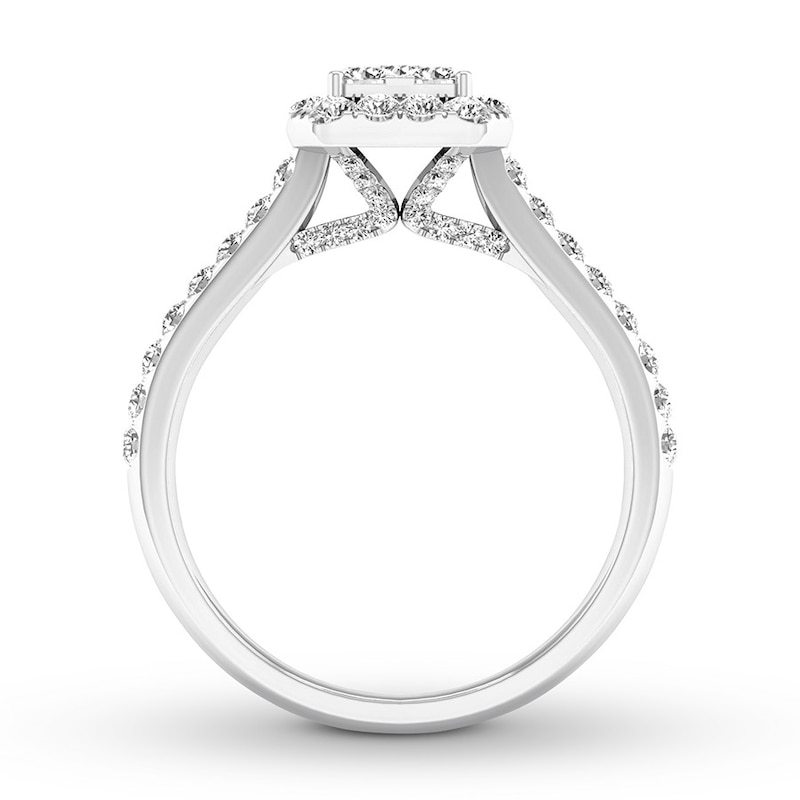 Diamond Engagement Ring 3/4 ct tw Round-cut 14K White Gold