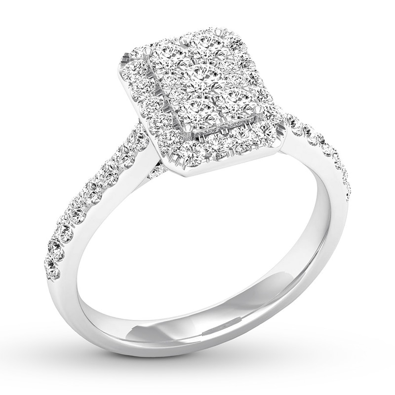 Diamond Engagement Ring 3/4 ct tw Round-cut 14K White Gold