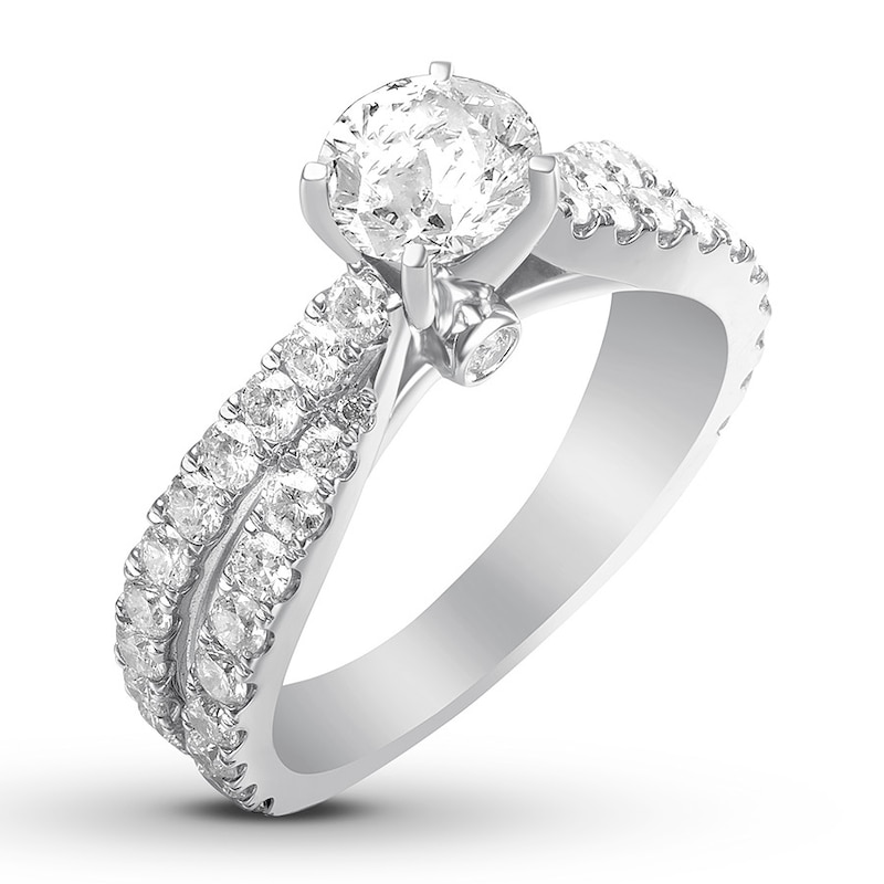 Main Image 4 of Diamond Engagement Ring 2 ct tw Round-cut 14K White Gold