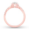 Diamond Engagement Ring 3/4 ct tw Princess & Round-cut 14K Rose Gold