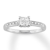 Diamond Engagement Ring 1/5 ct tw Princess & Round-cut 10K White Gold
