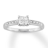 Thumbnail Image 0 of Diamond Engagement Ring 1/5 ct tw Princess & Round-cut 10K White Gold