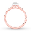 Diamond Engagement Ring 1/3 ct tw Princess & Round-cut 14K Two-Tone Gold