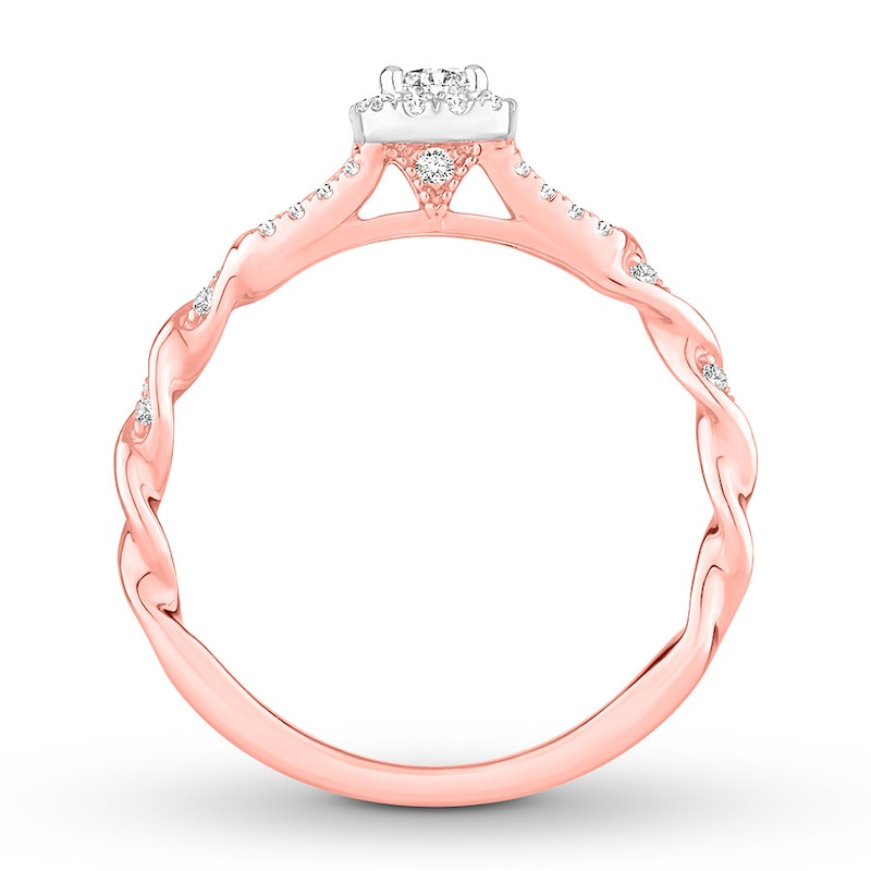 Main Image 2 of Now + Forever Diamond Engagement Ring 1/3 ct tw Princess & Round-cut 14K Two-Tone Gold