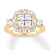 Thumbnail Image 1 of Now + Forever Multi-Stone Princess-cut Diamond Engagement Ring 1-5/8 ct tw 14K Two-Tone Gold