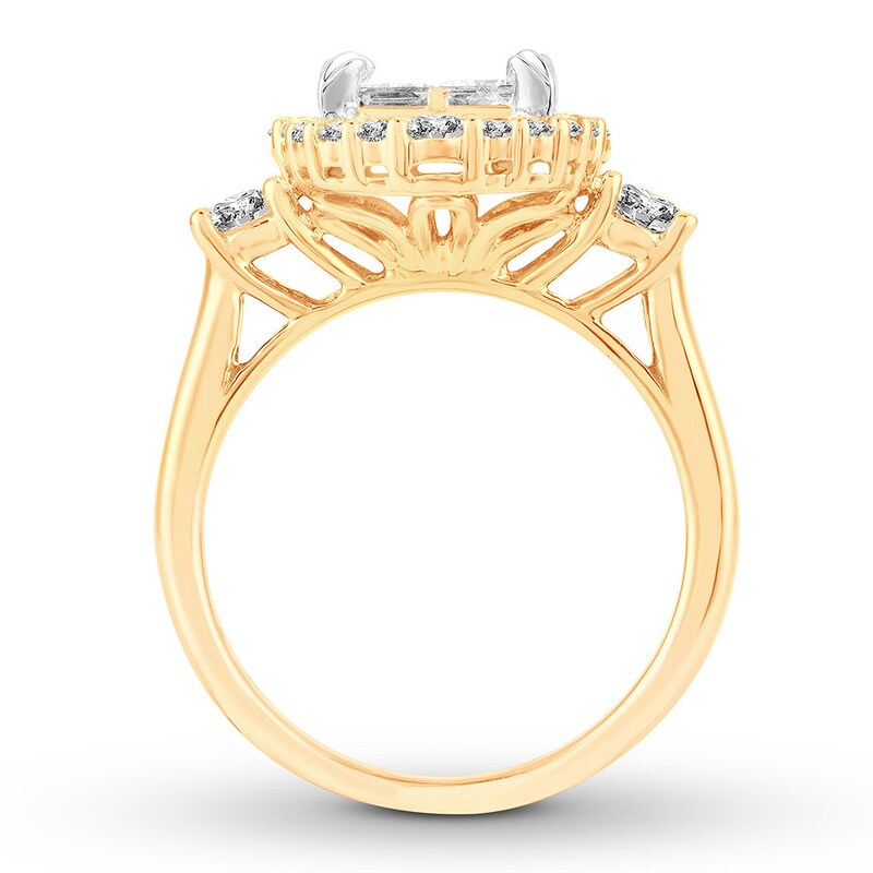 Main Image 2 of Now + Forever Multi-Stone Princess-cut Diamond Engagement Ring 1-5/8 ct tw 14K Two-Tone Gold