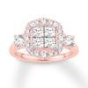 Diamond Engagement Ring 1-5/8 cttw Princess & Round-cut 14K Two-Tone Gold