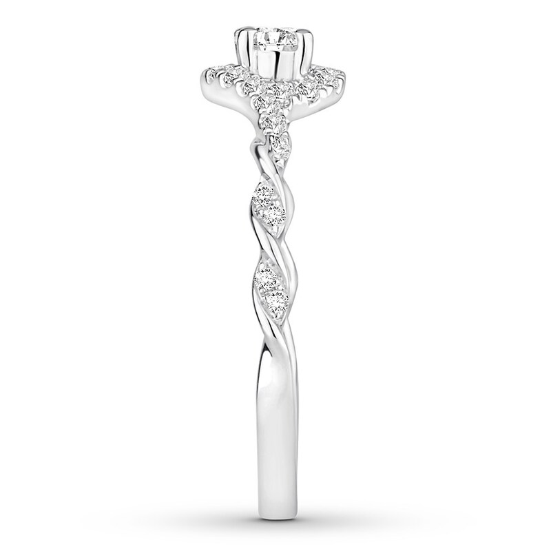 Main Image 3 of Now + Forever Diamond Engagement Ring 1/3 ct tw Round-cut 10K White Gold