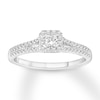 Diamond Engagement Ring 1/2 ct tw Princess & Round-cut 10K White Gold