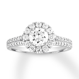 Now + Forever Diamond Engagement Ring 1-3/8 ct tw Round-cut 14K White Gold
