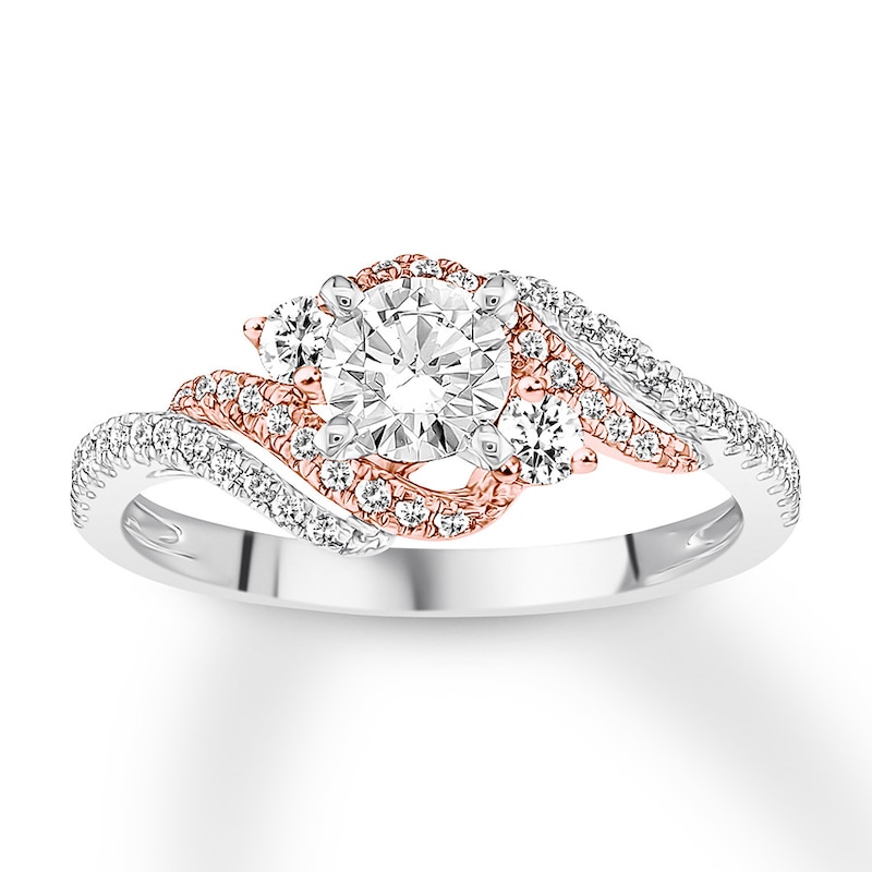 Main Image 1 of Diamond Engagement Ring 3/4 ct tw Round-cut 14K Two-Tone Gold