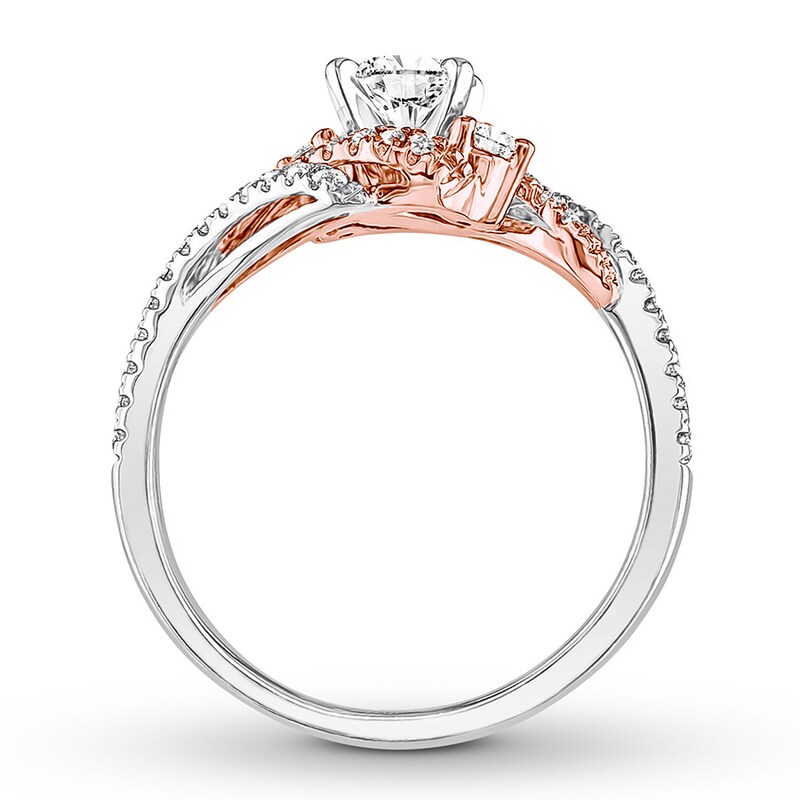 Main Image 2 of Diamond Engagement Ring 3/4 ct tw Round-cut 14K Two-Tone Gold