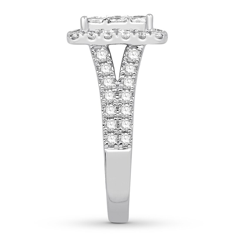 Diamond Engagement Ring 2 ct tw Princess & Round-cut 14K White Gold