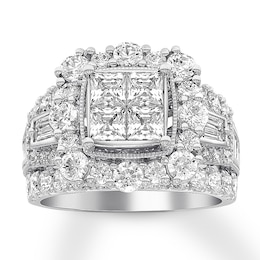 Now + Forever Multi-Stone Diamond Engagement Ring 4 ct tw Princess-cut 14K White Gold