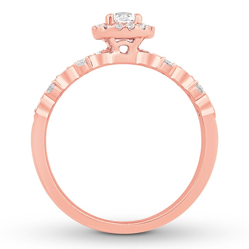 Diamond Engagement Ring 5/8 ct tw Round-cut 14K Rose Gold