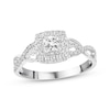 Thumbnail Image 0 of Diamond Engagement Ring 3/8 ct tw Princess & Round-cut 10K White Gold