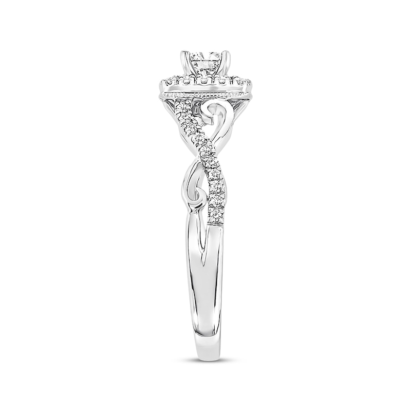 Main Image 3 of Now + Forever Diamond Engagement Ring 3/8 ct tw Princess & Round-cut 10K White Gold