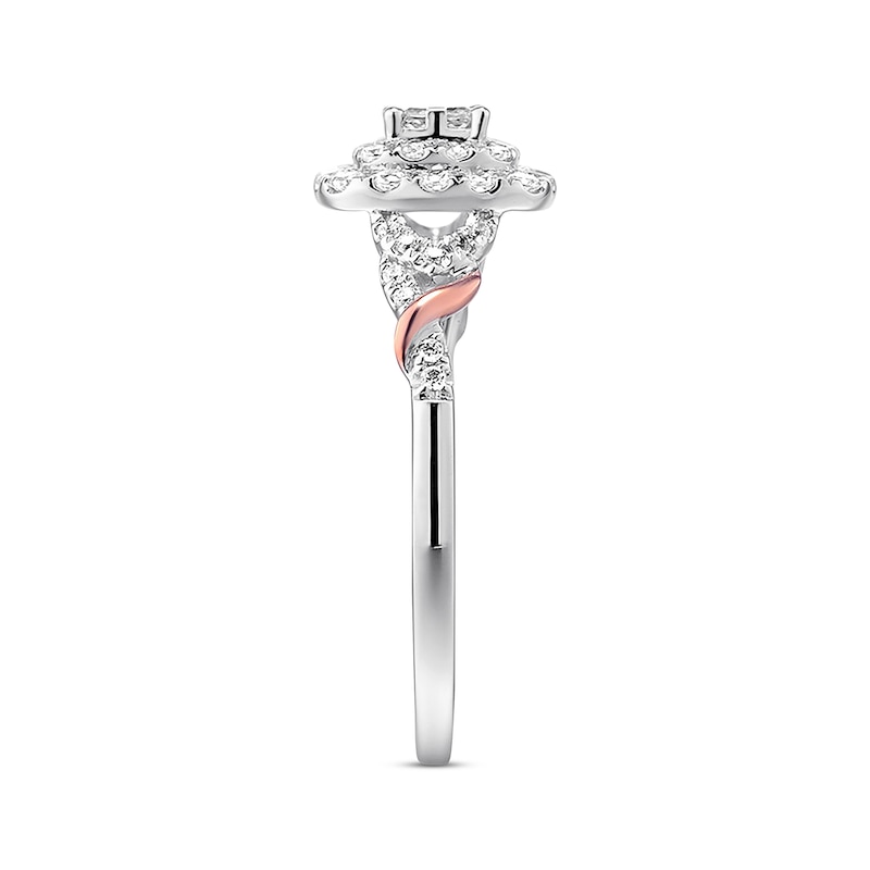 Diamond Engagement Ring 1/2 ct tw Princess & Round-cut 10K Two-Tone Gold