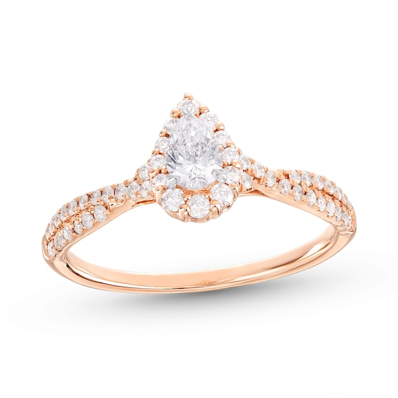Kay Diamond Engagement Ring 1/2 ct tw Pear/Round 14K Rose Gold