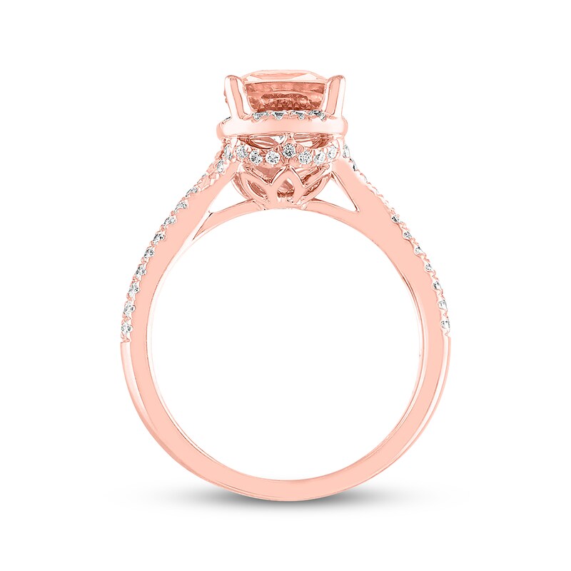 Morganite Engagement Ring 1/3 ct tw Diamonds 14K Rose Gold