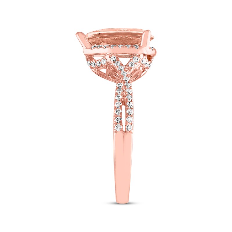 Morganite Engagement Ring 1/3 ct tw Diamonds 14K Rose Gold