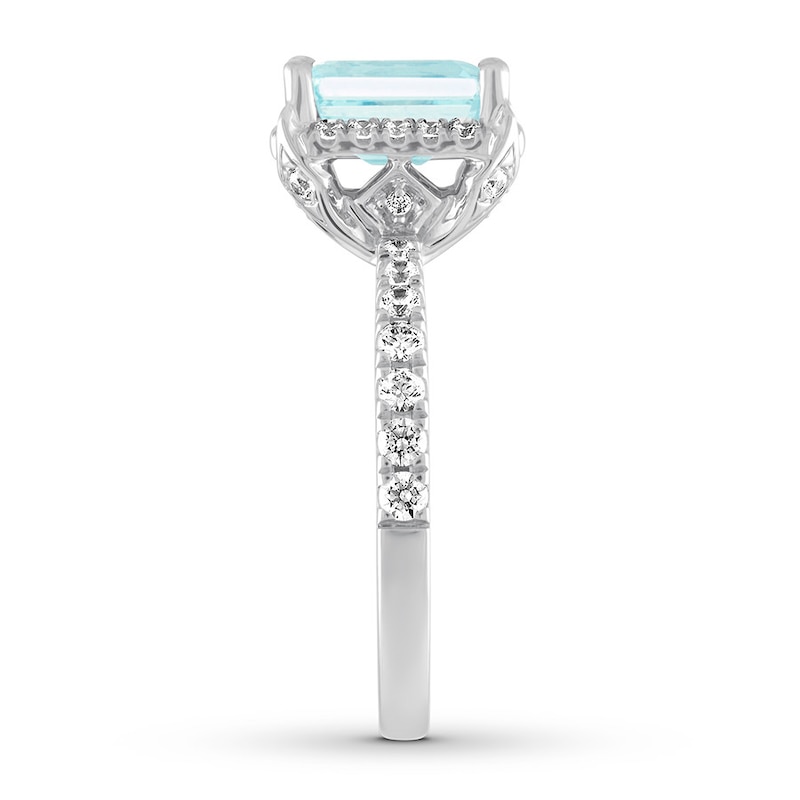 Main Image 2 of Now + Forever Aquamarine Engagement Ring 1/2 ct tw Diamonds 14K White Gold