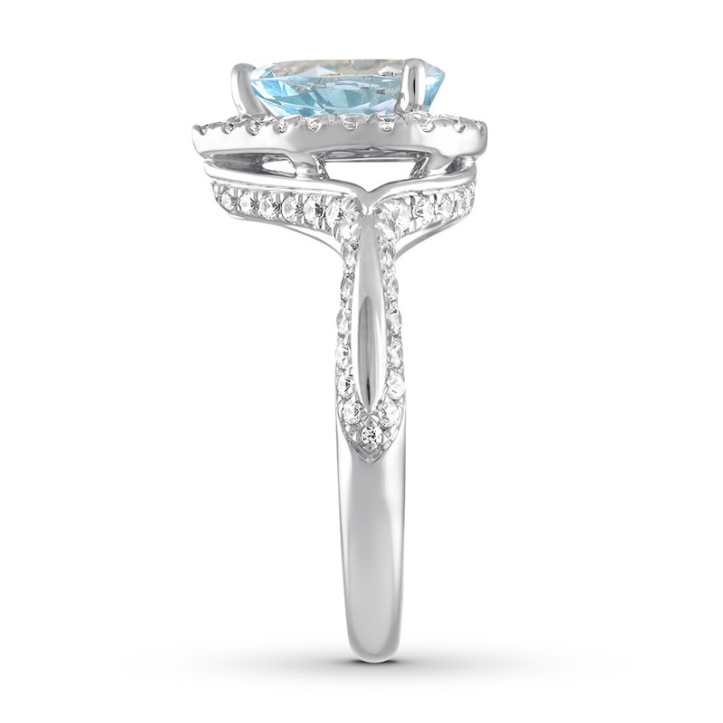 Main Image 3 of Now + Forever Aquamarine Engagement Ring 5/8 ct tw Diamonds 14K White Gold