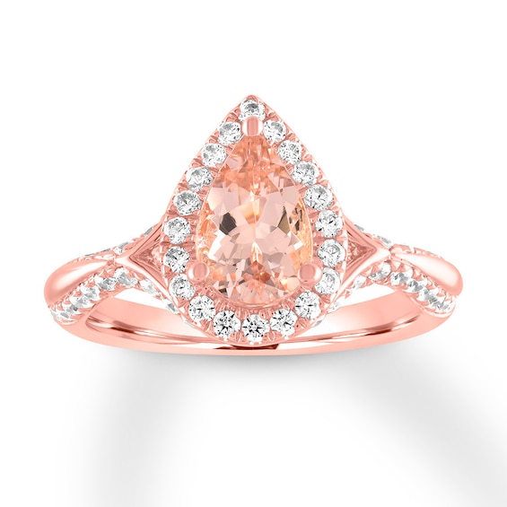 Kay Morganite Engagement Ring 5/8 ct tw Diamonds 14K Rose Gold