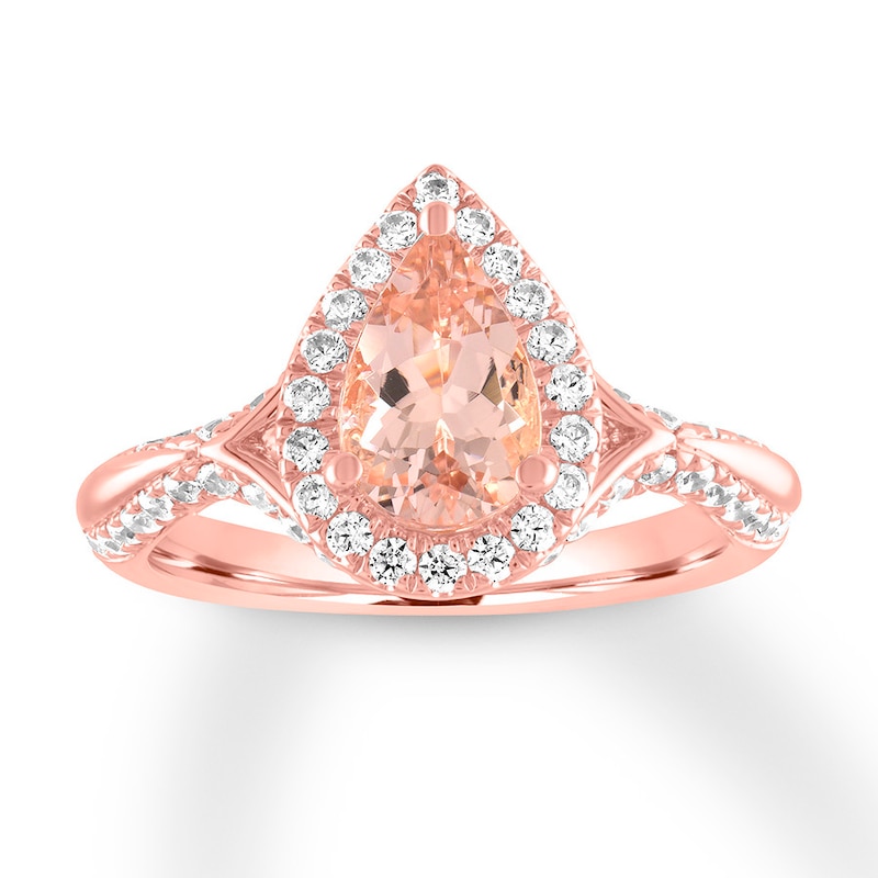 Main Image 1 of Now + Forever Morganite Engagement Ring 5/8 ct tw Diamonds 14K Rose Gold