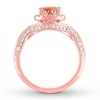Morganite Engagement Ring 5/8 ct tw Diamonds 14K Rose Gold