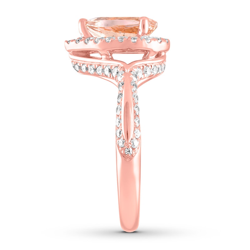 Main Image 3 of Now + Forever Morganite Engagement Ring 5/8 ct tw Diamonds 14K Rose Gold