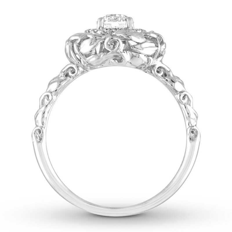 Diamond Engagement Ring 1/2 ct tw Round-cut 14K White Gold