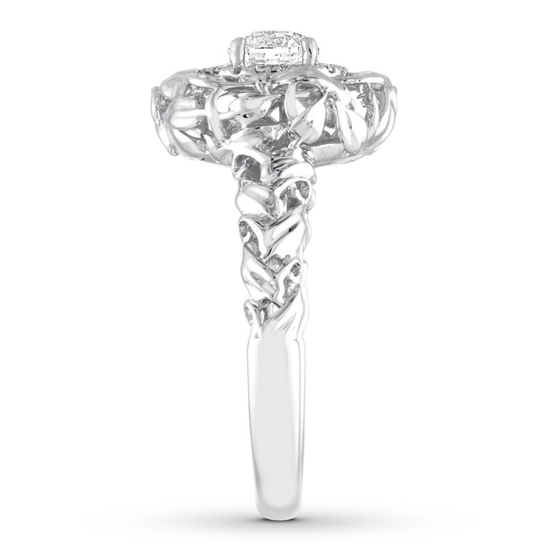 Diamond Engagement Ring 1/2 ct tw Round-cut 14K White Gold