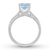 Thumbnail Image 2 of Now + Forever Aquamarine Engagement Ring 1/4 ct tw Diamonds 14K White Gold