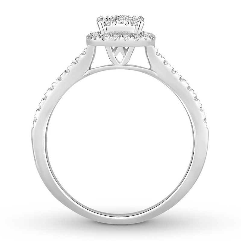 Diamond Engagement Ring 1/2 ct tw Round-cut 10K White Gold