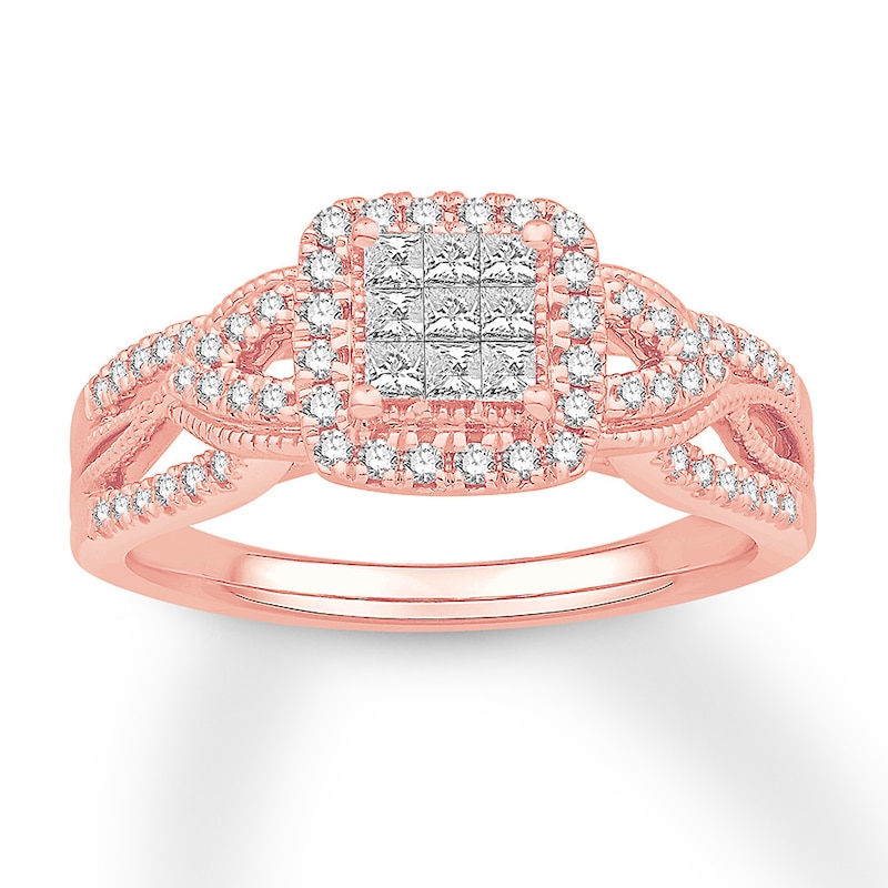 Diamond Engagement Ring 1/2 ct tw 10K Rose Gold