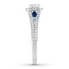 Thumbnail Image 2 of Diamond & Sapphire Engagement Ring 3/4 ct tw 14K White Gold