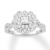 Thumbnail Image 0 of Diamond Engagement Ring 1 ct tw Princess & Round-cut 14K White Gold