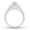 Thumbnail Image 1 of Diamond Engagement Ring 1 ct tw Princess & Round-cut 14K White Gold