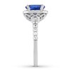 Tanzanite Engagement Ring 3/8 ct tw Diamonds 14K White Gold