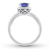 Tanzanite Engagement Ring 3/8 ct tw Diamonds 14K White Gold