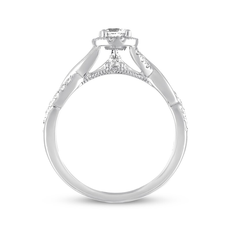 Diamond Engagement Ring 5/8 ct tw Round-cut 14K White Gold
