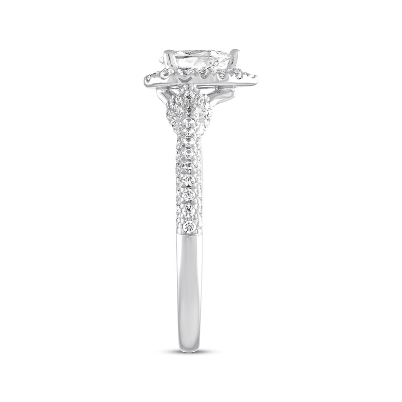 Diamond Engagement Ring 1 ct tw Pear/Round 14K White Gold