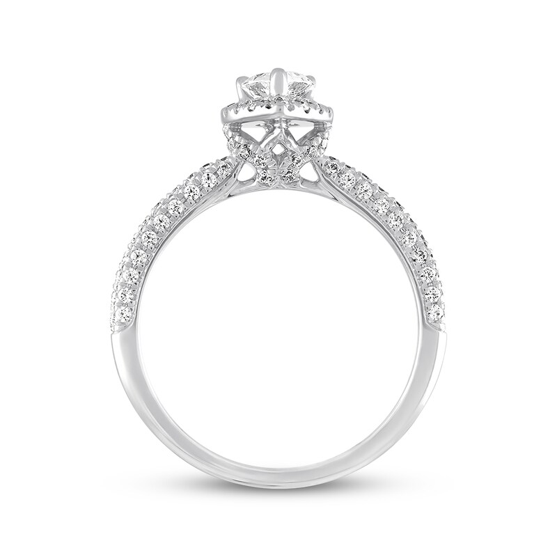 Diamond Engagement Ring 1 ct tw Pear/Round 14K White Gold