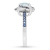 Thumbnail Image 2 of Aquamarine & Lab-Created Sapphire Engagement Ring Round-cut 14K White Gold