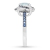 Thumbnail Image 3 of Now + Forever Aquamarine & Lab-Created Sapphire Engagement Ring Round-cut 14K White Gold