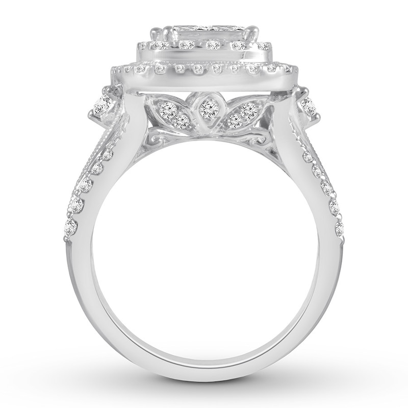 Princess-cut Diamond Engagement Ring 1-5/8 ct tw 14K White Gold